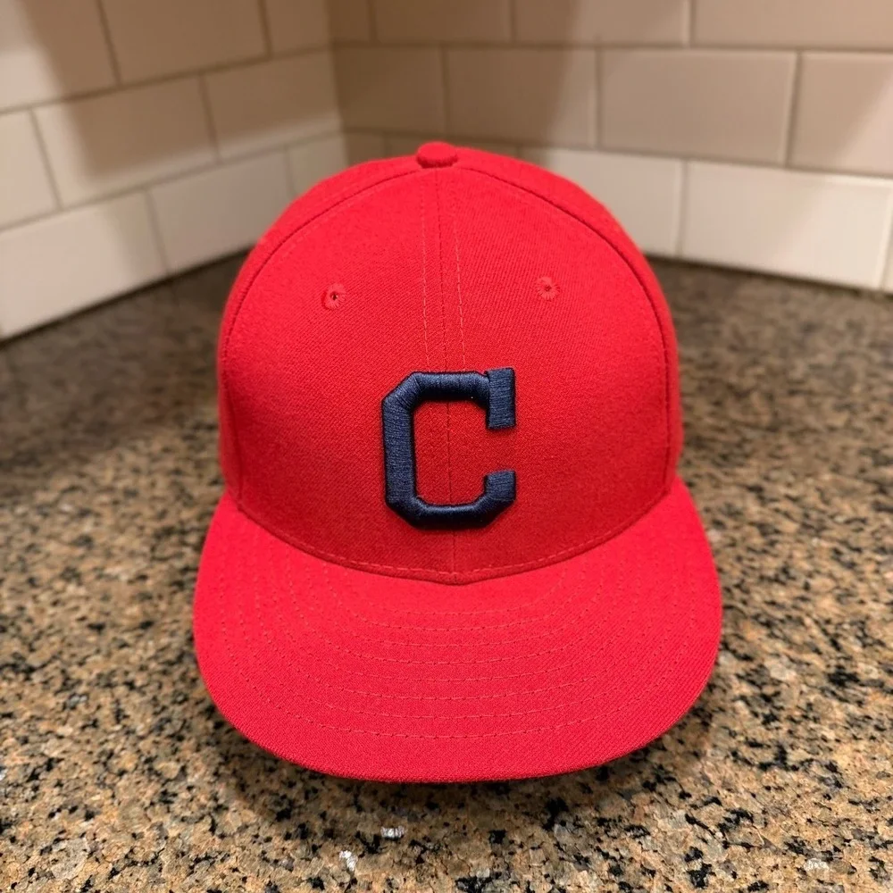 Cleveland Indians New Era 59FIFTY Hat Cap 7 1/2 Made‎ in USA MLB Baseball